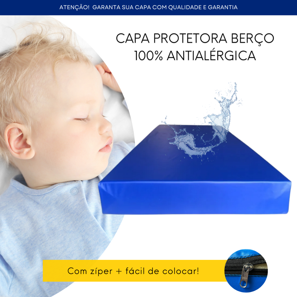 Capa de Colchão Berço Mini Cama Impermeável Cama Infantil e Bebê Capa Antialérgica Anti Xixi