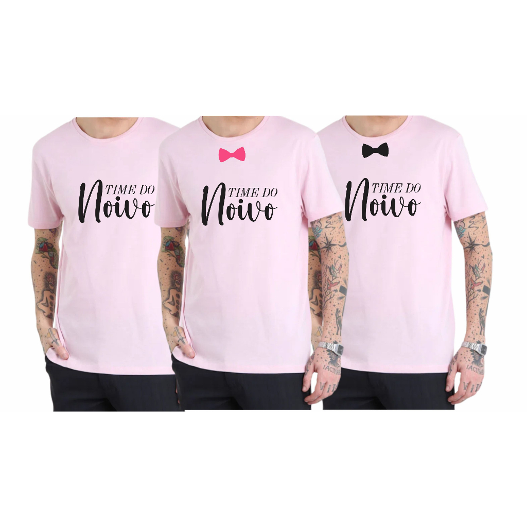 Camiseta Rosa Time do Noivo Despedida de Solteiro