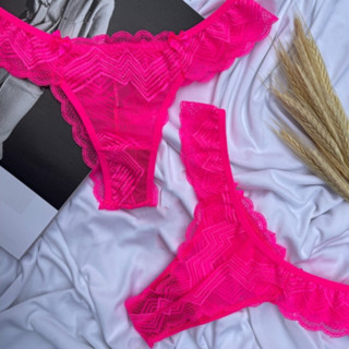 Calcinha Hebe Rendada Sexy Semi cavada dois laços