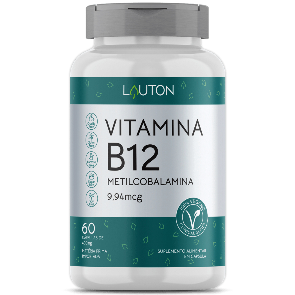 Vitamina B12 metilcobalamina 9,94mcg 60 caps Lauton Nutrition 100% vegano Original