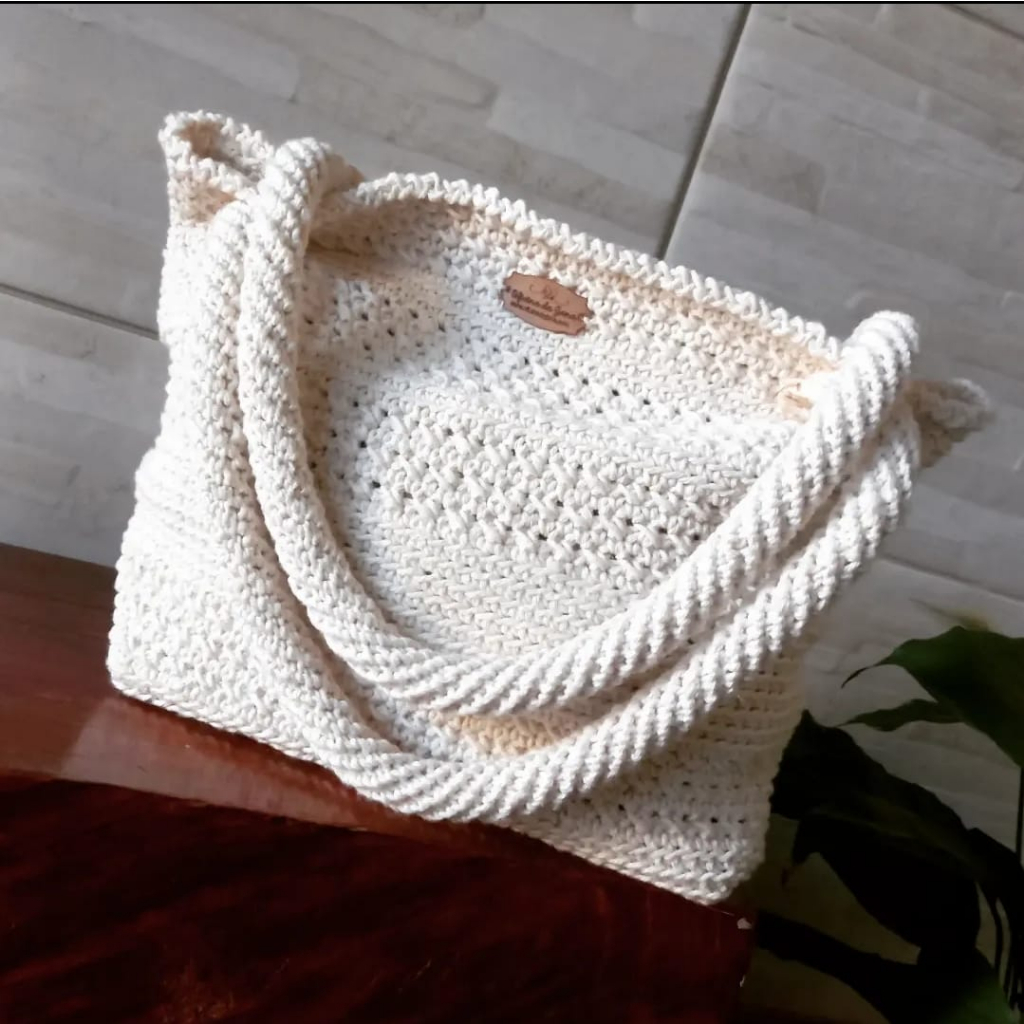 Bolsa Clássica de Crochê Crochet Praia Casual Moda Feminina Verão Luxo Tendência Retrô Boho Estilo