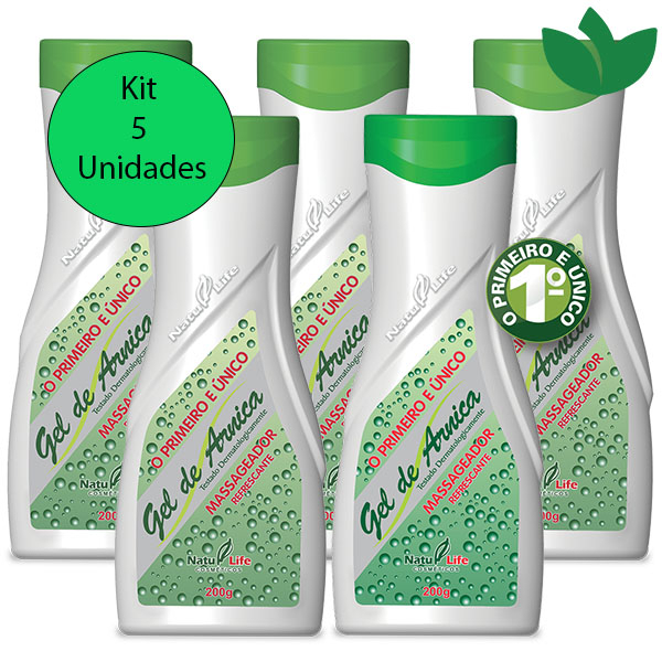 KIT 5 Unidades GEL DE ARNICA 200g Natu Life em Oferta na Shopee