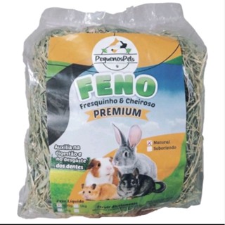 1 kg FENO SUPER PREMIUM VERDINHO PARA COELHO, PORQUINHO DA ÍNDIA,GERBIL, HAMSTER