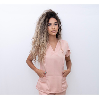 Blusa Enfermagem Estética  Manga Tulipa em Oferta na Shopee