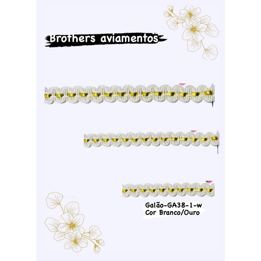 Fita Galão/ Passamanaria GA 38 - 2 METROS em Oferta na Shopee