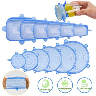Kit 6 Tampas Panela Silicone Universal Reutilizável Elástica Tampas Silicone Cozinha Gelad...