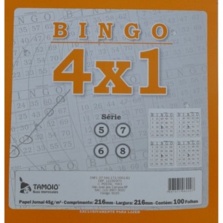 6 Blocos de Bingo  4x1 (600 Cartelas)
