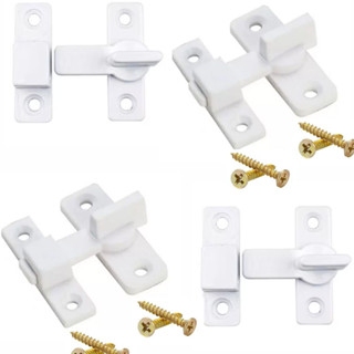 Kit 02 Fecho Plást. Para Porta Sanfonada C/ Parafusos Branco