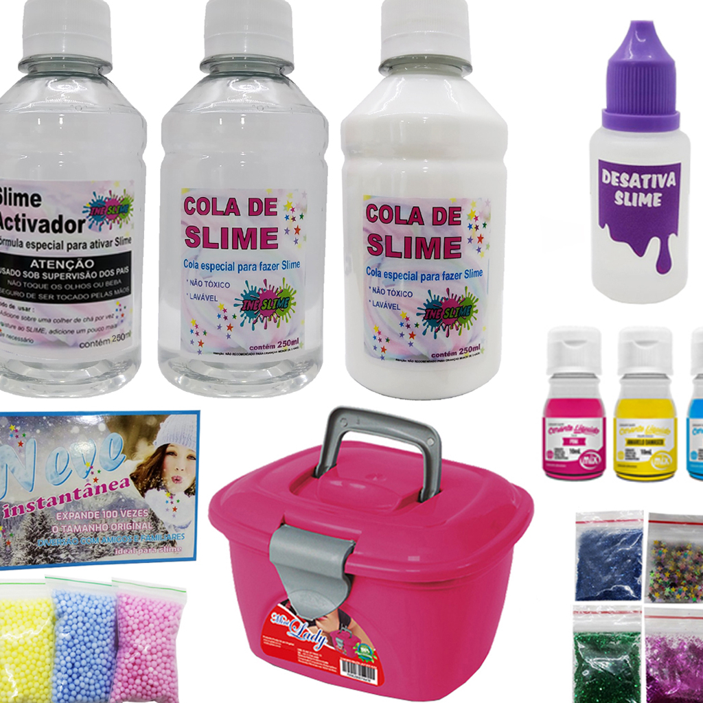 MINI KIT SLIME COM MALETA OU COPO SUPER DIVERTIDO PARA O NATAL E DIA DAS CRIANÇAS em Oferta na Shopee