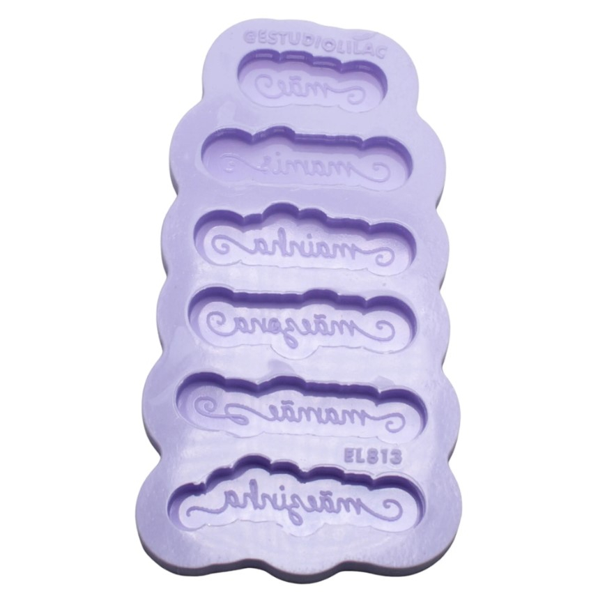 Molde de Silicone para Resina Paleta Mãe, Mãezinha - 6 cavidades (1,3 cm) - Especial Dia das Mães