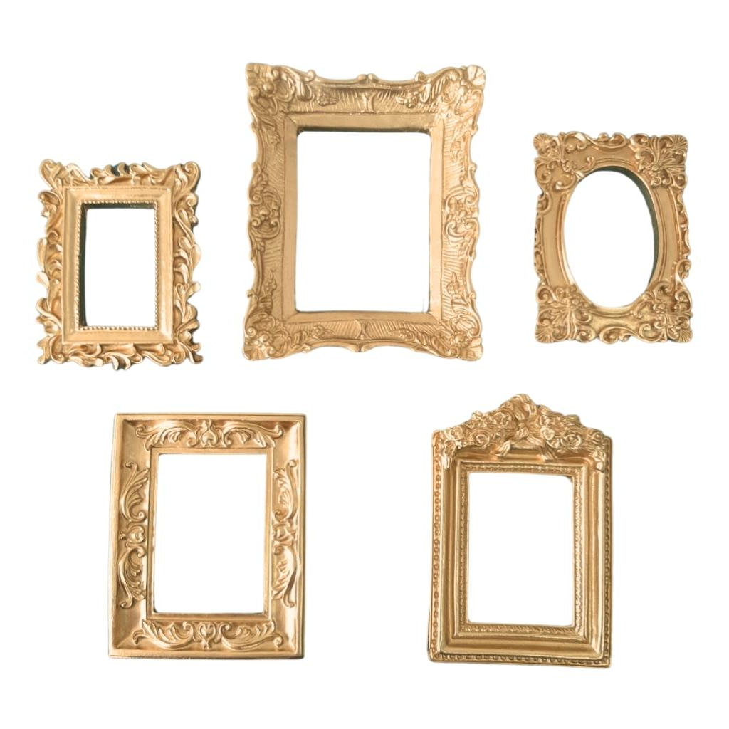 Kit 5 Molduras Douradas Decoração Parede Vintage Quadros em Oferta na Shopee
