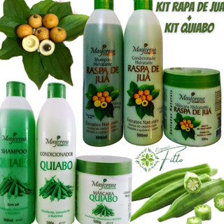 Kit Quiabo Nutrição + Kit Raspa de Juá Maycrene (Shamp+ Cond+ Masc)