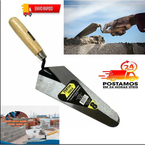 Colher P/ Pedreiro Canto Redondo E Reto Melfi Profissional 6 E 8 Polegada. em Oferta na Shopee