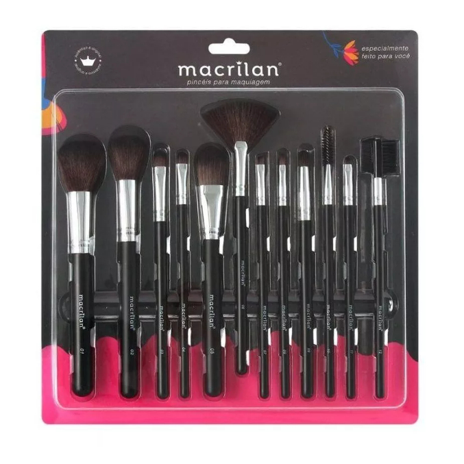 KIT COM 12 PINCÉIS PROFISSIONAIS MACRILAN KP9-1A