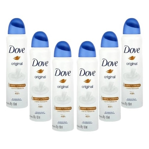 Kit Desodorante 6 und Dove Original Aerosol - Antitranspirante Dove Original 150ml com até 48 horas de proteção.