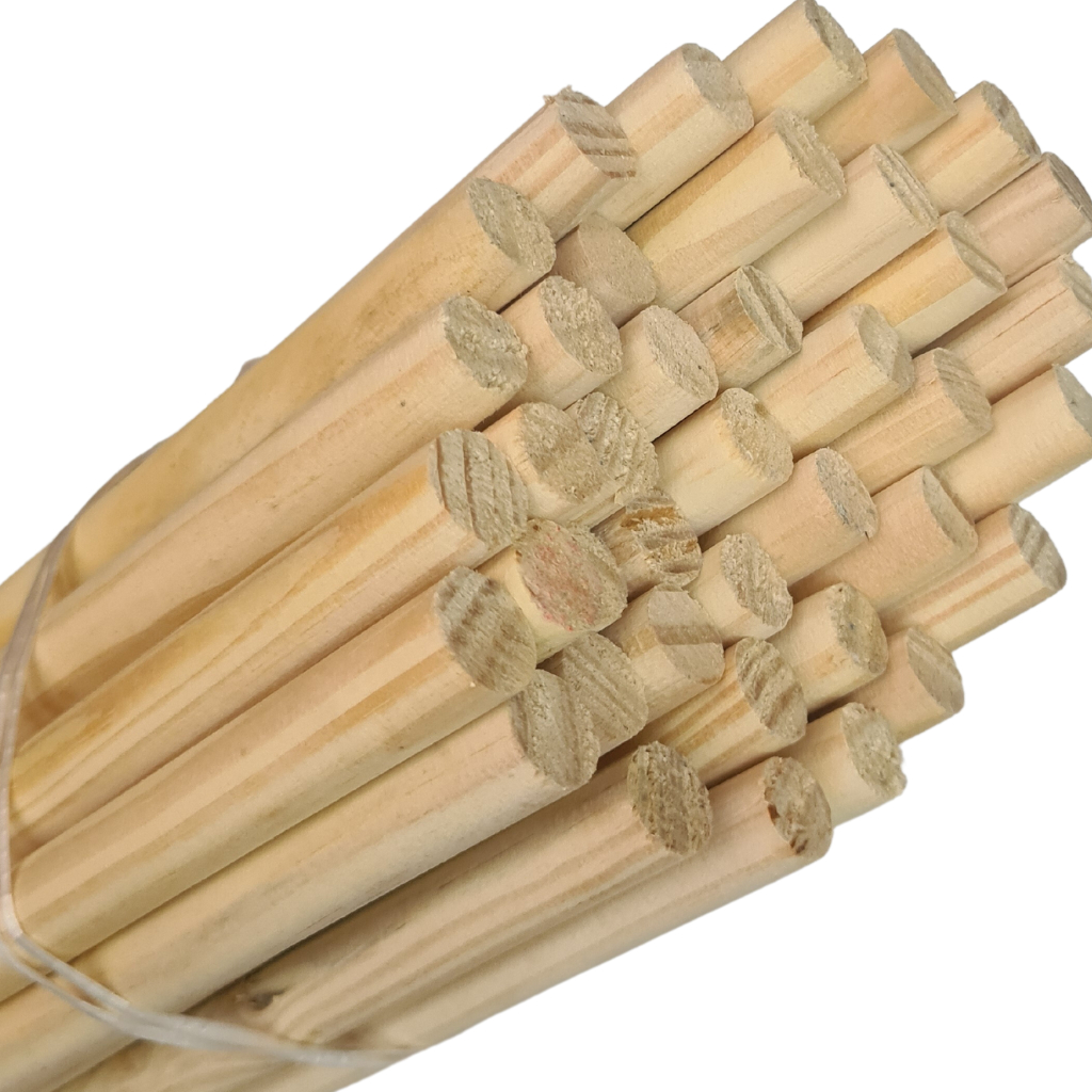 Vareta Bastao Poleiro De Madeira Artesanato Pinus Lisa 7mm X 1m 10 Unid — imagem 2 de 2