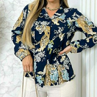 Camisa importada com estampa de tigre Ly3222