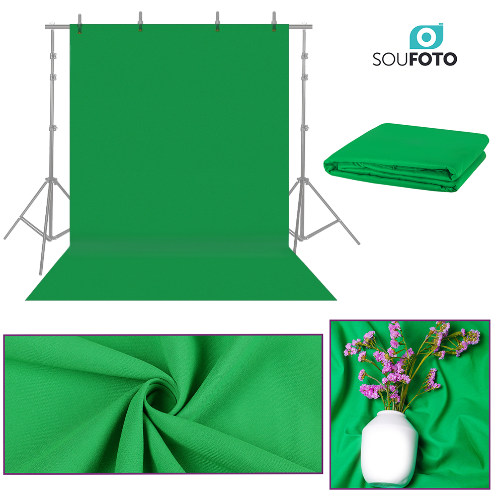 Fundo Chroma Key em Poliéster sem Bainha 2m x 3m Sou Foto para Edição de Fotos e Vídeos