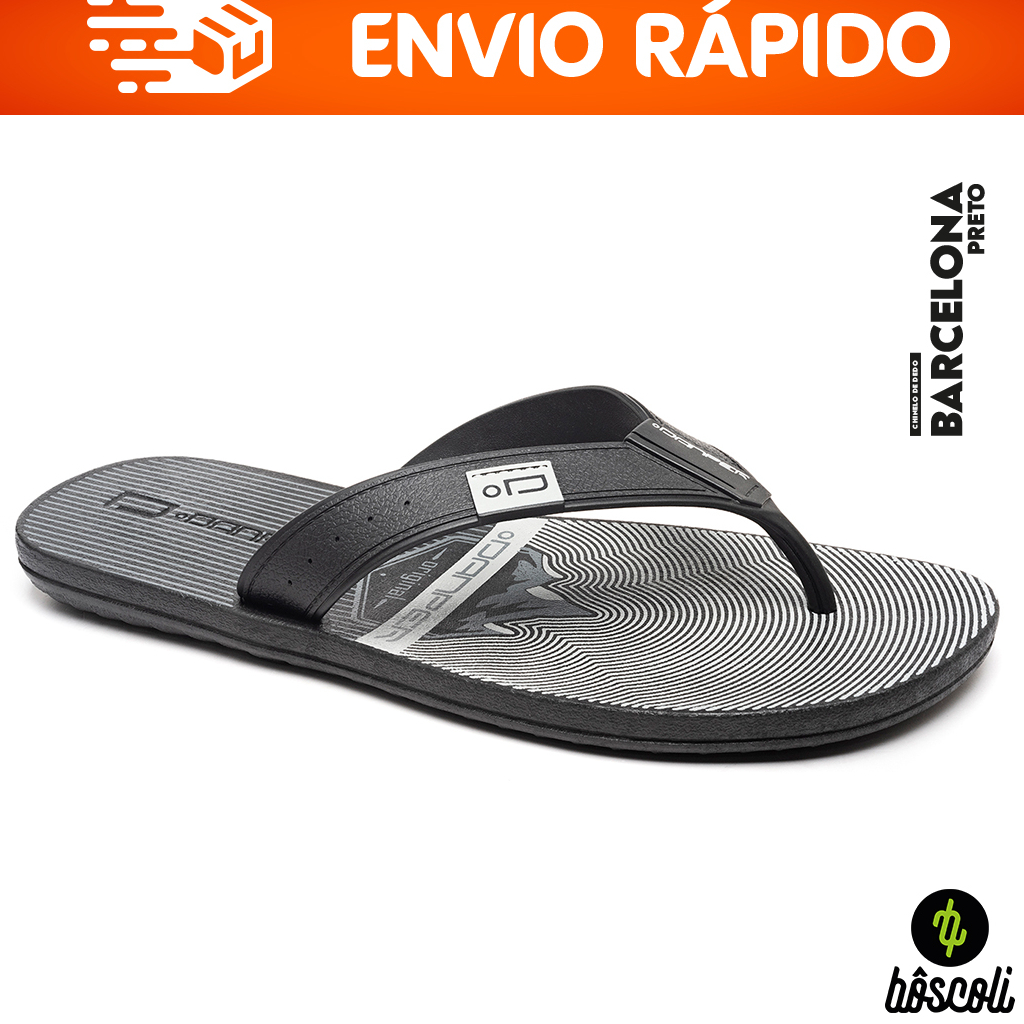 Chinelo Sandália de dedo Adulto Masculino Original Danper Barcelona Preto