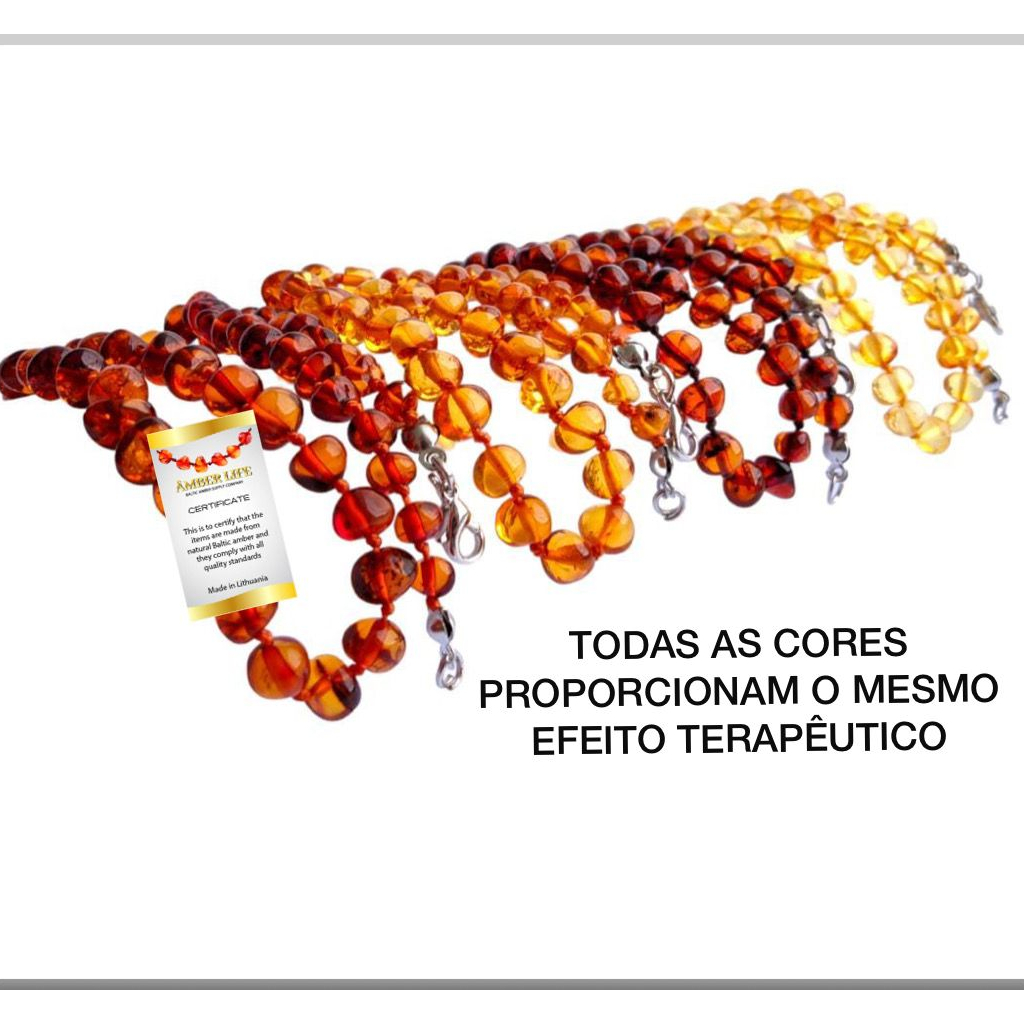 Colar de Âmbar com alongador - 32 cm á 37cm Original
