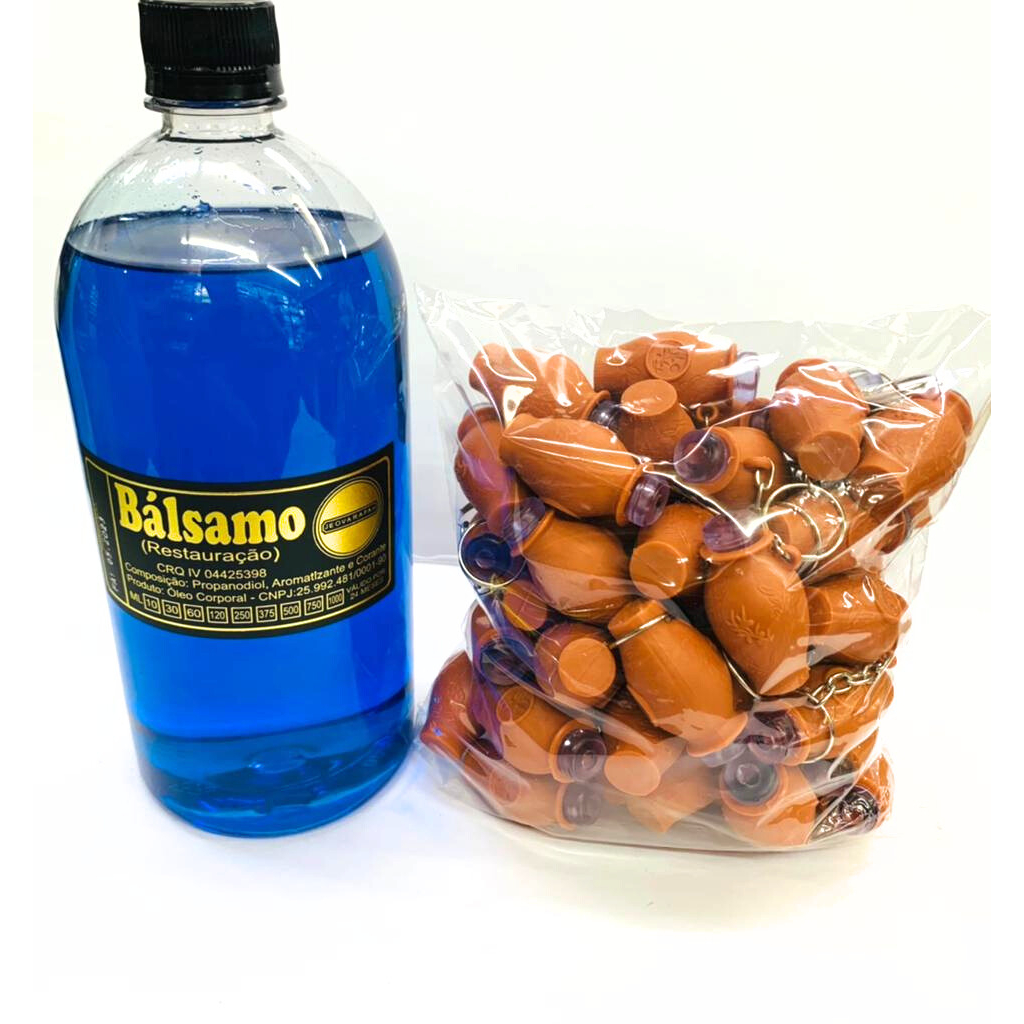 Kit 01 Litro de Óleo Balsamo + 01 Pct de Botija Marrom C/50 Unidades