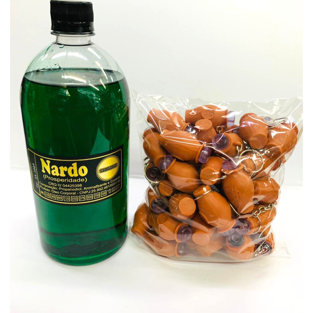 Kit 01 Litro de Óleo Nardo + 01 Pct de Botija Marrom C/50 Unidades