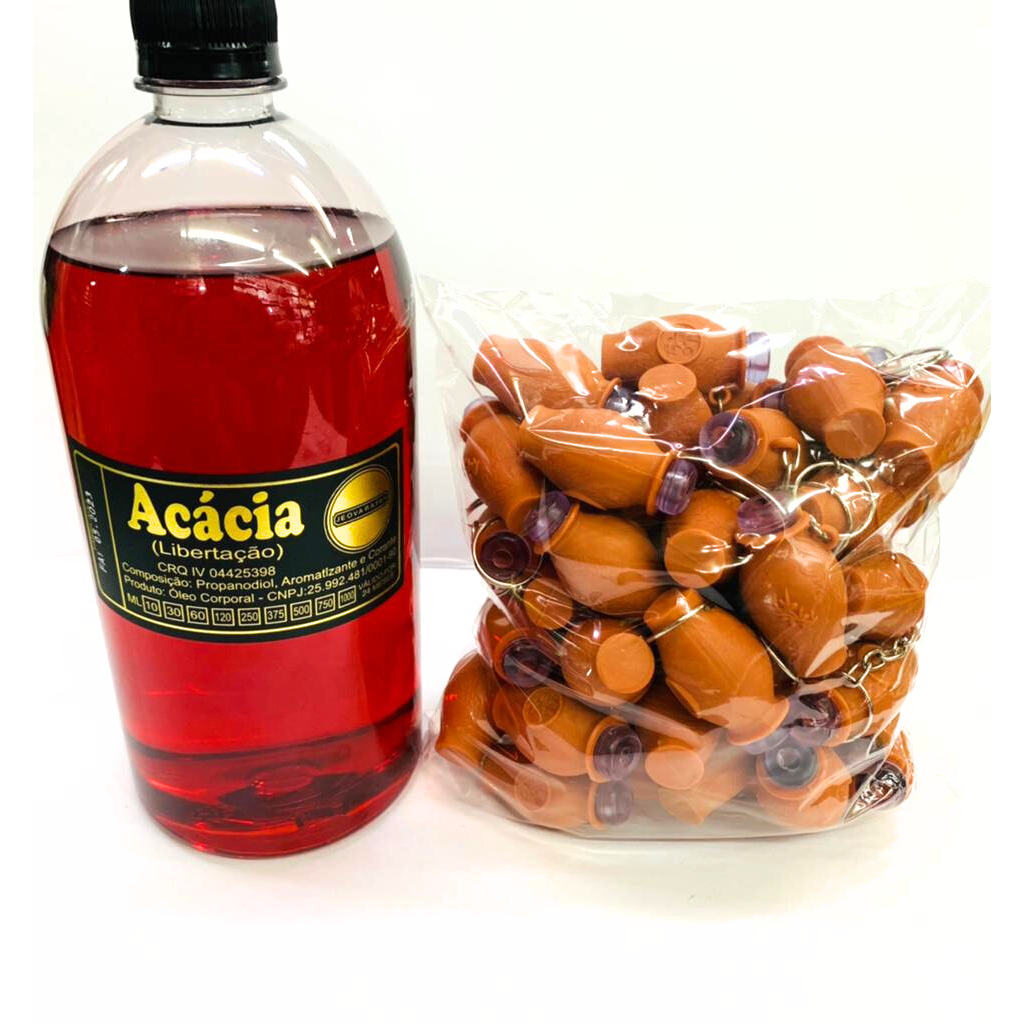 Kit 01 Litro de Óleo Acácia + 01 Pct de Botija Marrom C/50 Unidades