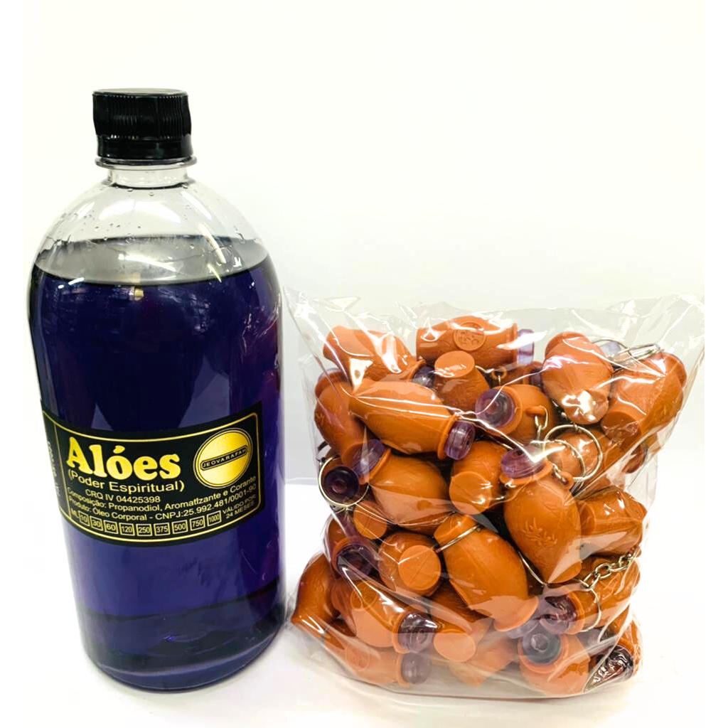 Kit 01 Litro de Óleo Aloés + 01 Pct de Botija Marrom C/50 Unidades