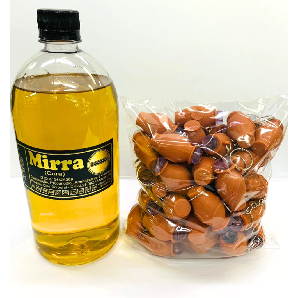 Kit 01 Litro de Óleo Mirra + 01 Pct de Botija Marrom C/50 Unidades