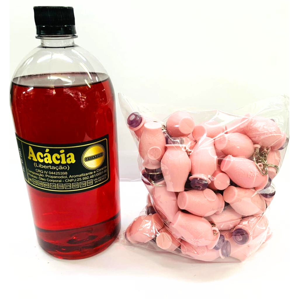 Kit 01 Litro de Óleo Acácia + 01 Pct de Botija Rosas C/50 Unidades