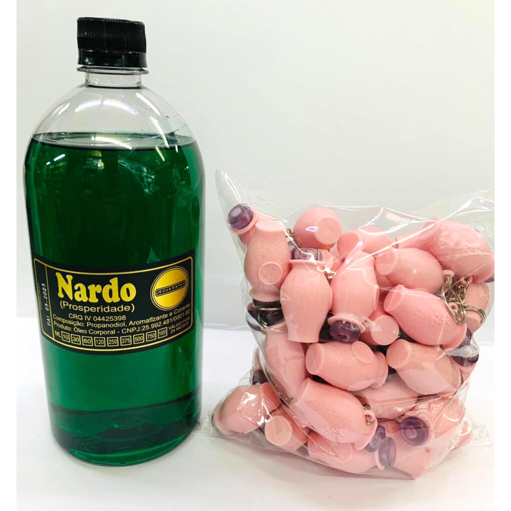 Kit 01 Litro de Óleo Nardo + 01 Pct de Botija Rosas C/50 Unidades