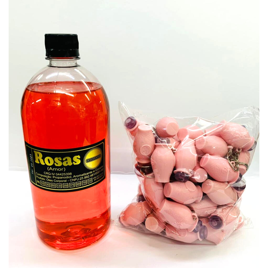 Kit 01 Litro de Óleo Rosas + 01 Pct de Botija Rosas C/50 Unidades