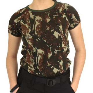 Camiseta Baby Look Feminina Camuflada Exército