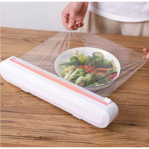 Cortador De Plástico Filme Plástico Filme Ajustável Ventosa Selador Comida Cozinha Embalagem