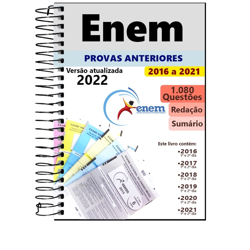 Apostila Enem Vestibular 2025 - Provas 2011 até 2024 Gabarito Redação em Oferta na Shopee