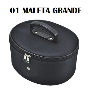 Maleta Necessaire Frasqueira Maquiagem Esmaltes Grande Preta e Rosa Premium