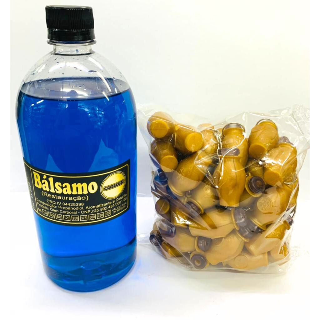 Kit 01 Litro de Óleo Balsamo + 01 Pct de Botija Dourado C/50 Unidades