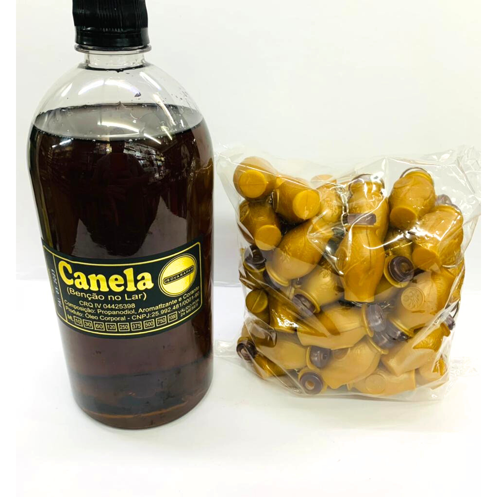 Kit 01 Litro de Óleo Canela + 01 Pct de Botija Dourado C/50 Unidades