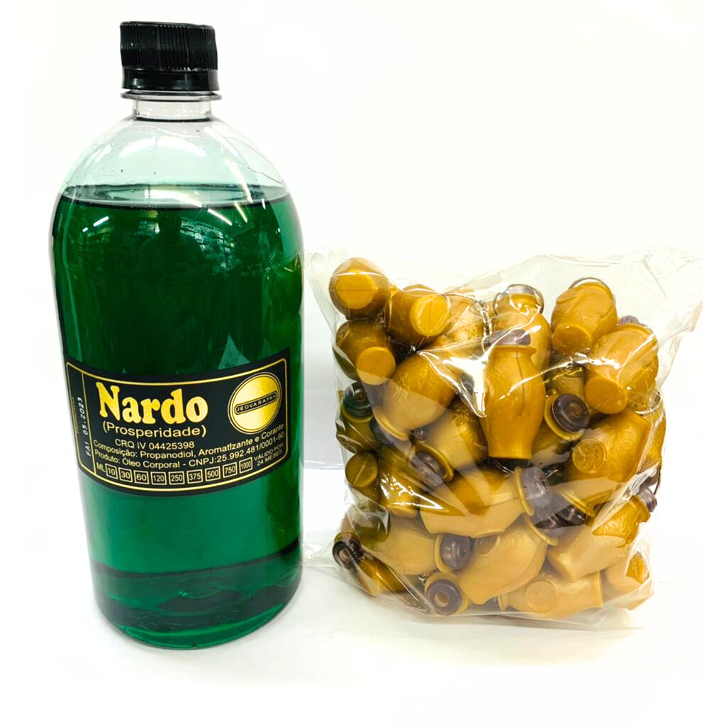 Kit 01 Litro de Óleo Nardo + 01 Pct de Botija Dourado C/50 Unidades