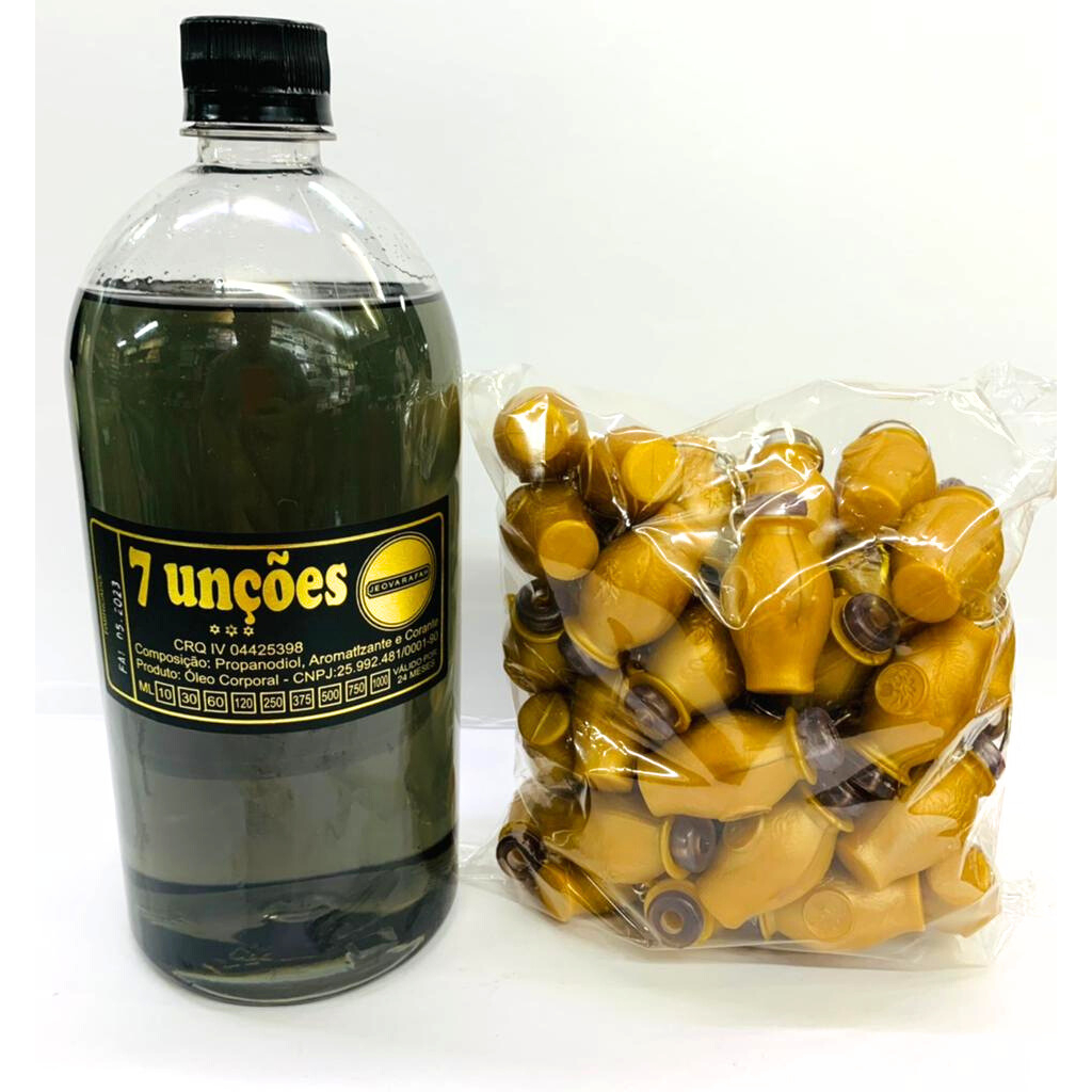Kit 01 Litro de Óleo 7unção + 01 Pct de Botija Dourado C/50 Unidades