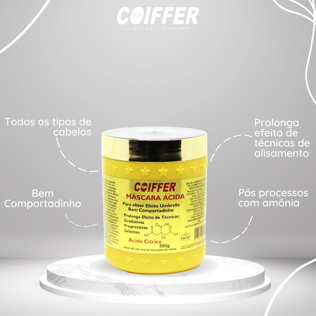 mascara acida coiffer 500g pos selante e pós progressiva original
