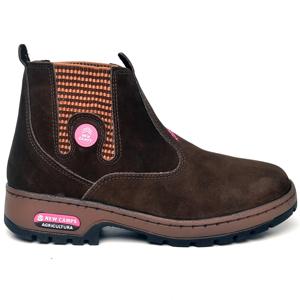 Botina Feminina Bota Couro Country Agro Trabalho Resistente
