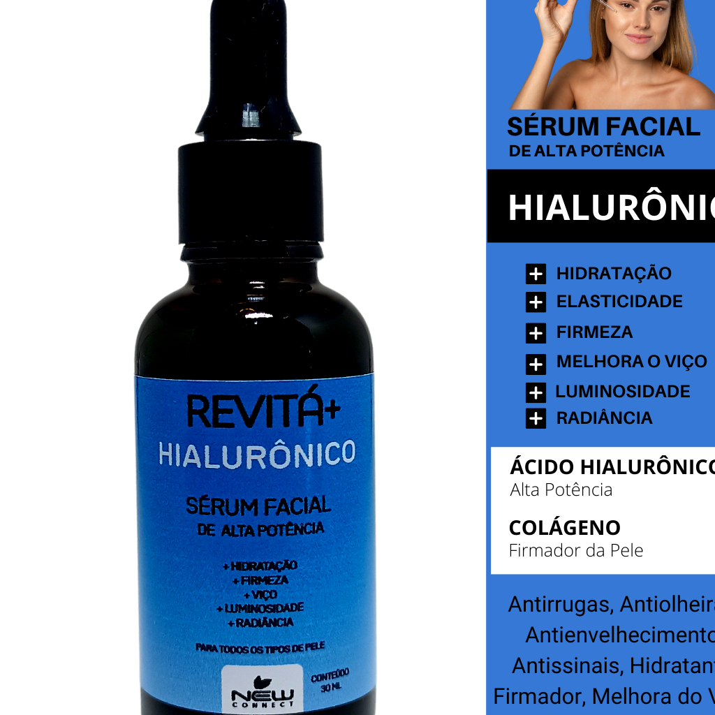 Sérum Hidratante Ácidos Hialurônicos + Colágeno Hidrolisado