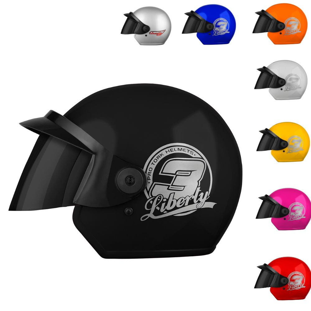 Capacete De Moto Aberto Liberty Three Pro Tork  Masculino e Feminino Viseira Fumê Piruzinho Passeios em Oferta na Shopee