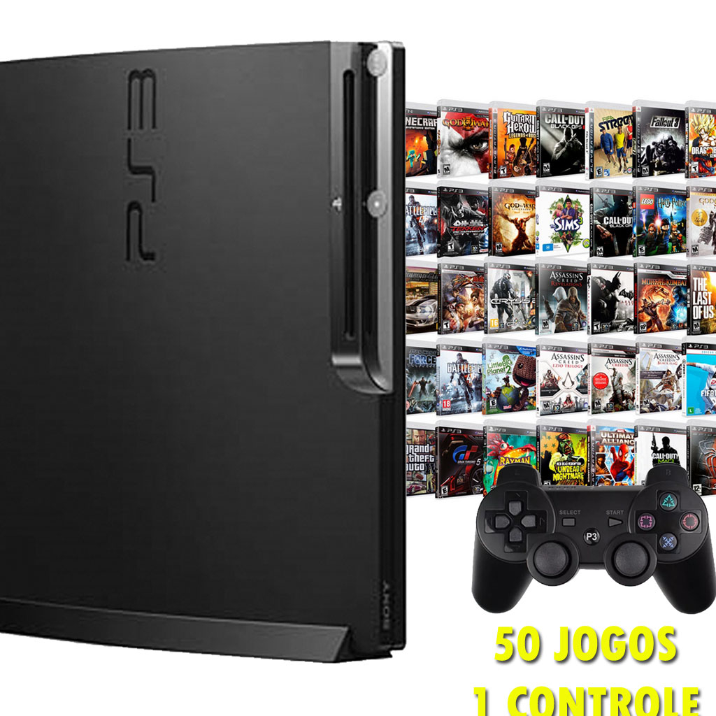 Sony Playstation 3 PS3 10.000 Jogos 1 OU 2 CONTROLES