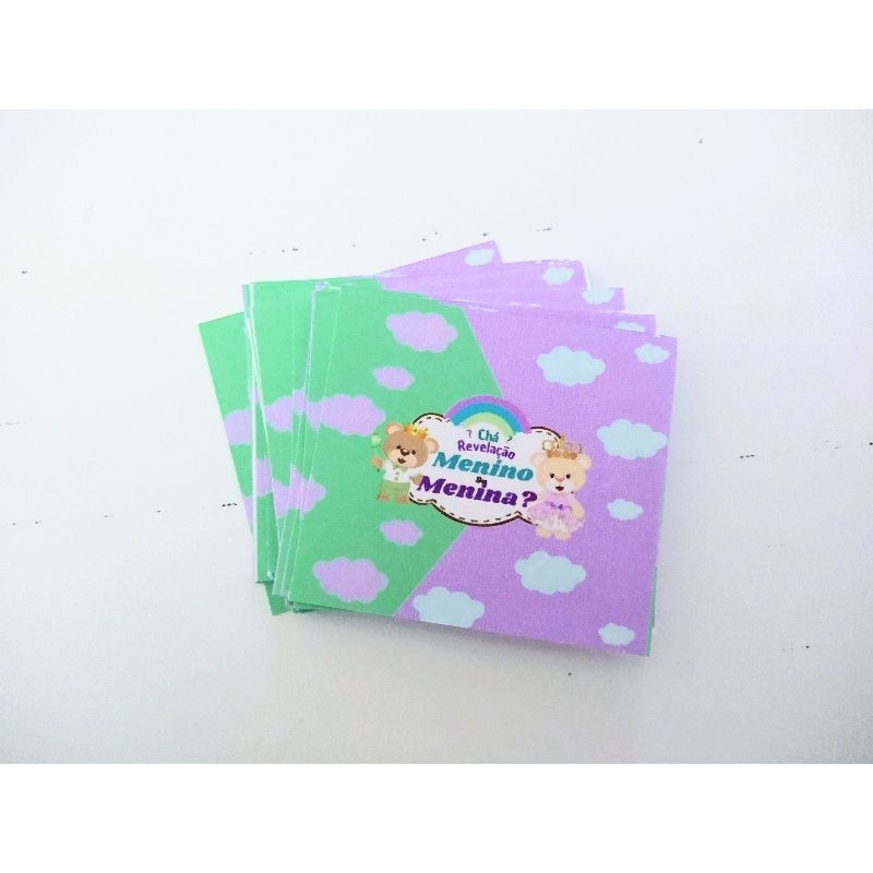 50 tags personalizada com nome ursinho VERDE E LILÁS, CHA DE REVELAÇÃO, TAG PARA LEMBRANCINHA