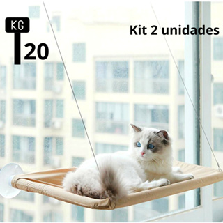 2 Cama de Gato suspensa De Janela Para Gatos Com Ventosas Rede pet em Oferta na Shopee