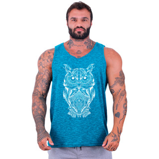 Regata Clássica Masculina MXD Conceito Academia Musculação Lazer Coruja Rabiscada Exclusiva