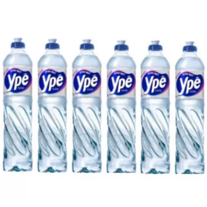 Detergente Líquido Ypê 500ml -  Kit com 6 unidades Clear ou Neutro