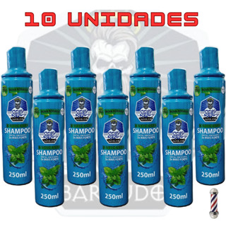 Shampoo Anticaspa1a 3x Mais Forte 250m 10 Unidades - Uso Profissional Cabelo Barba/Alívio da Coceira sem sal Fragrância de Hortelã